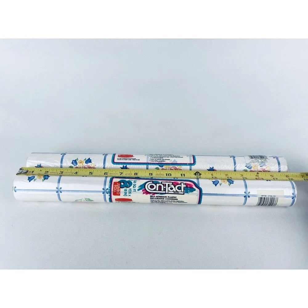 Vintage 90s Con-Tact Brand Contact Floral  Shelf Liner - Lot Of 2 Rubbermaid